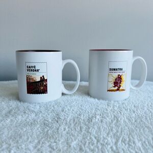 STARBUCKS Pair of Coffee Mugs Cafe Verona Sumatra